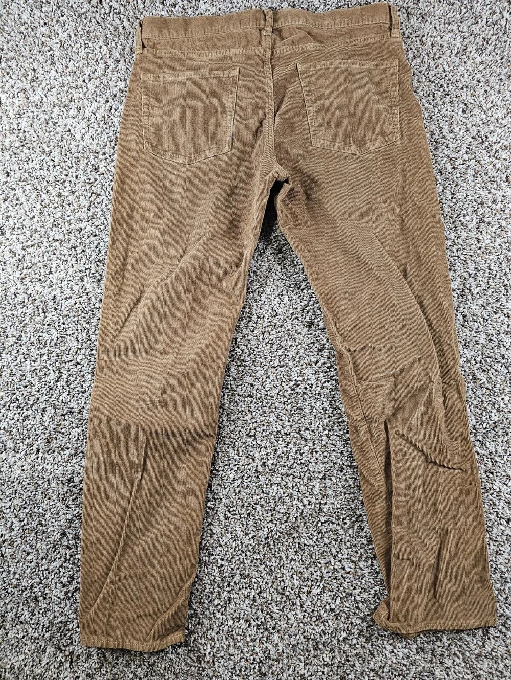 Vintage J Crew Mens Sz 33x30 Slim Leg Corduroy Pants Dark Beige Style 770
